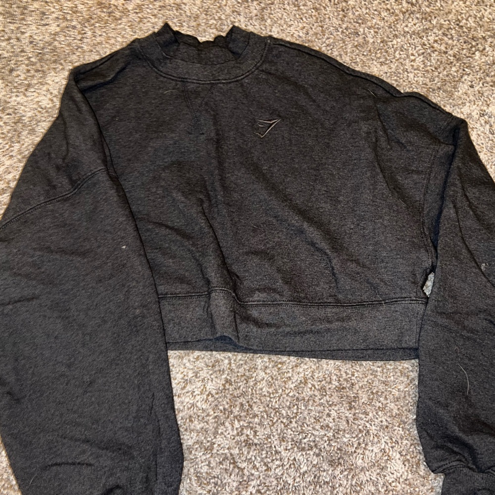 Gymshark Cropped Sweater - Heather Gray